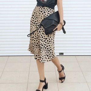 Rachel Zoe Leopard Midi Skirt